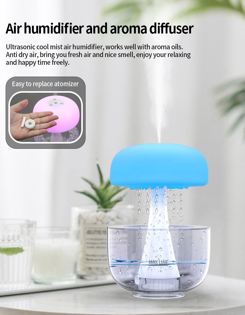Jellyfish Raindrop Humidifier Ultrasonic Atomization Seven-color