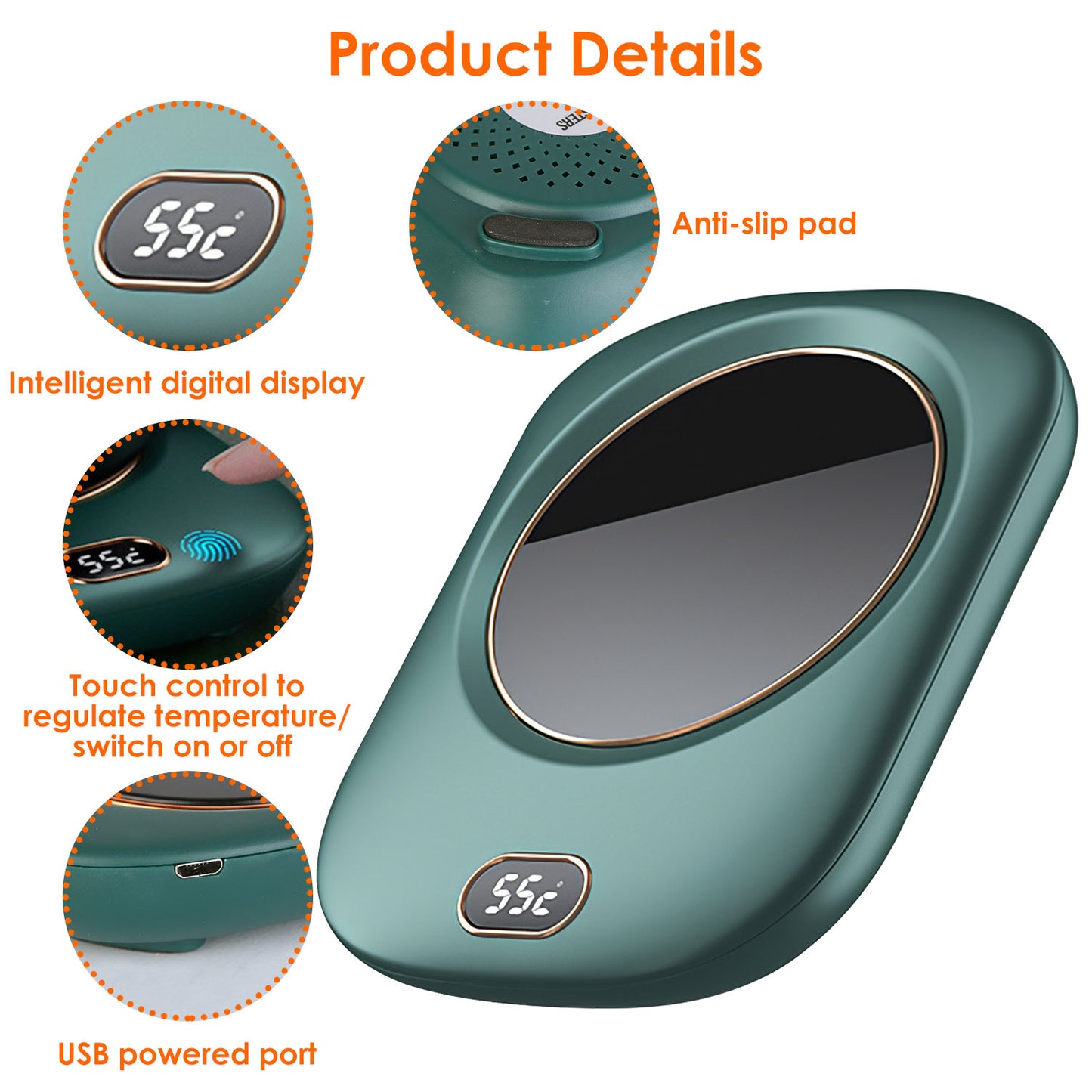 3 Color Options -- 1Pc Electric Coffee Mug Warmer For Desk Auto Shut Off USB